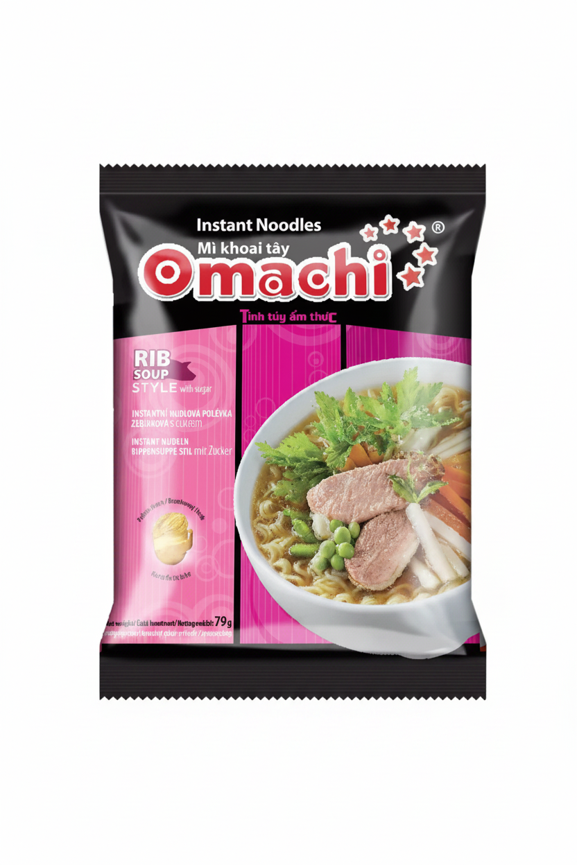 OMACHI NOODLE DI PATATE AL GUSTO DI COSTINE DI MAIALE 79 G (box da 12)
