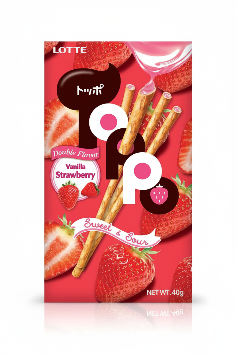 BASTONCINI DI PRETZEL ALLA VANIGLIA E FRAGOLA 40 G(box da 10)