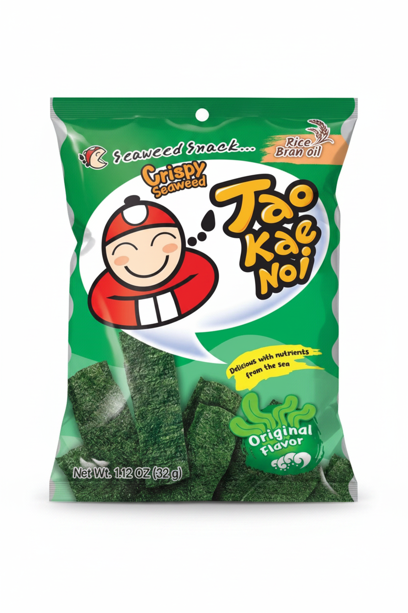 SNACK DI ALGHE CROCCANTI ORIGINALI 32 G TAO KAE NOI(BOX DA 12)