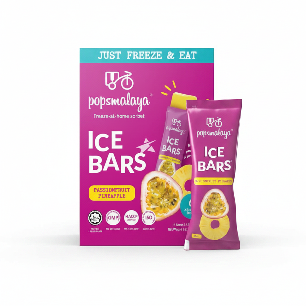 MY POPSMALAYA ICE BAR AL GUSTO DI FRUTTO DELLA PASSIONE E ANANAS 270 ML(BOX DA 6)