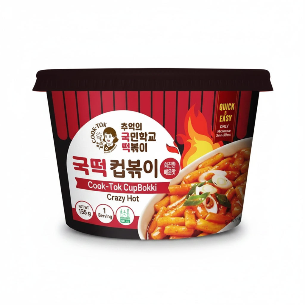 COOK TOK BIG CUP TTEOKBOKKI ULTRA PICCANTE HALAL 135 G (BOX DA 8)