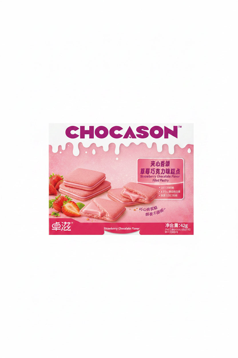 CHOCASON BISCOTTI CON RIPIENO AL GUSTO FRAGOLA 42g [box da 5]