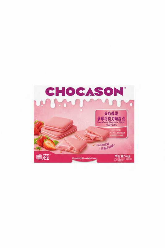 CHOCASON BISCOTTI CON RIPIENO AL GUSTO FRAGOLA 42g [box da 5]