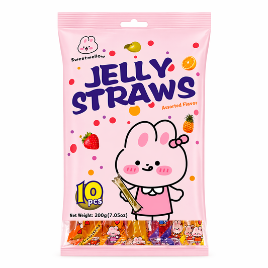 JELLY STRAWS CARAMELLE GUSTO FRUTTA ASSORTITA 200G [box da 10]