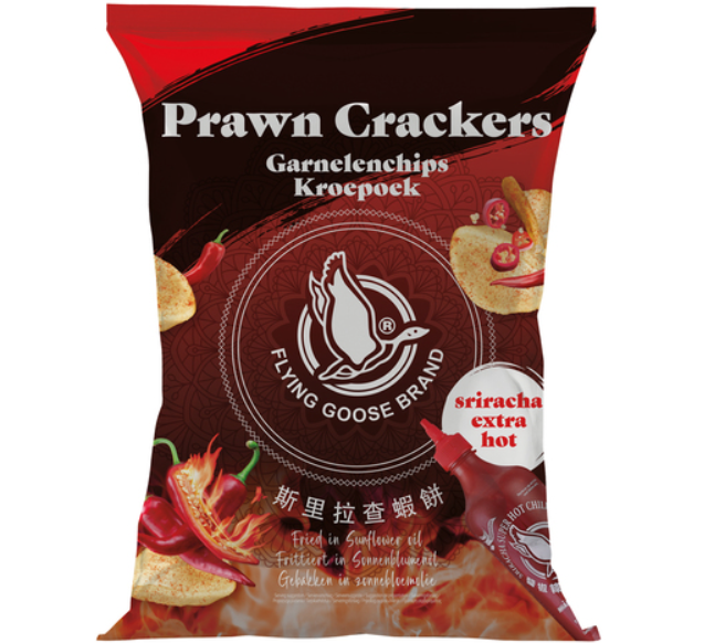 FLYING GOOSE PATATINE DI GAMBERI GUSTO SRIRACHA PICCANTE [scatola da 10]