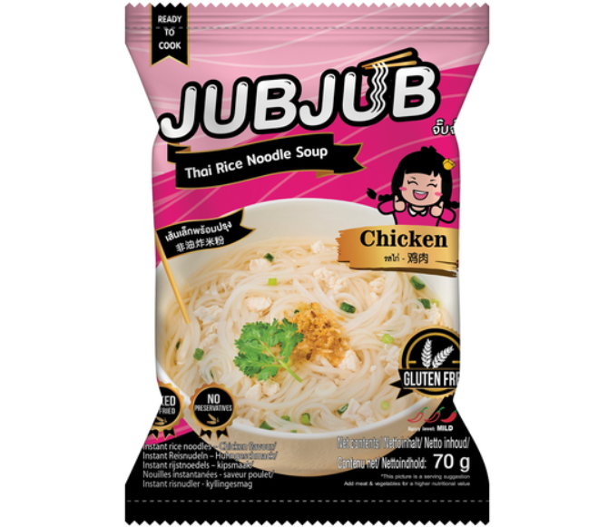 JUBJUB NOODLE DI RISO 70G GUSTO POLLO (BOX DA 12)