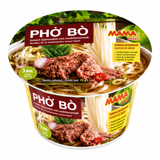 MAMA PHO BO - NOODLES IN CUP 70G AL MANZO [confezione da 6 ]