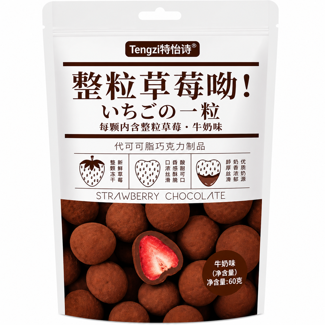 TONYS FRAGOLE LIOFILIZZATE RICOPERTE CIOCCOLATO 60G[box da 10]