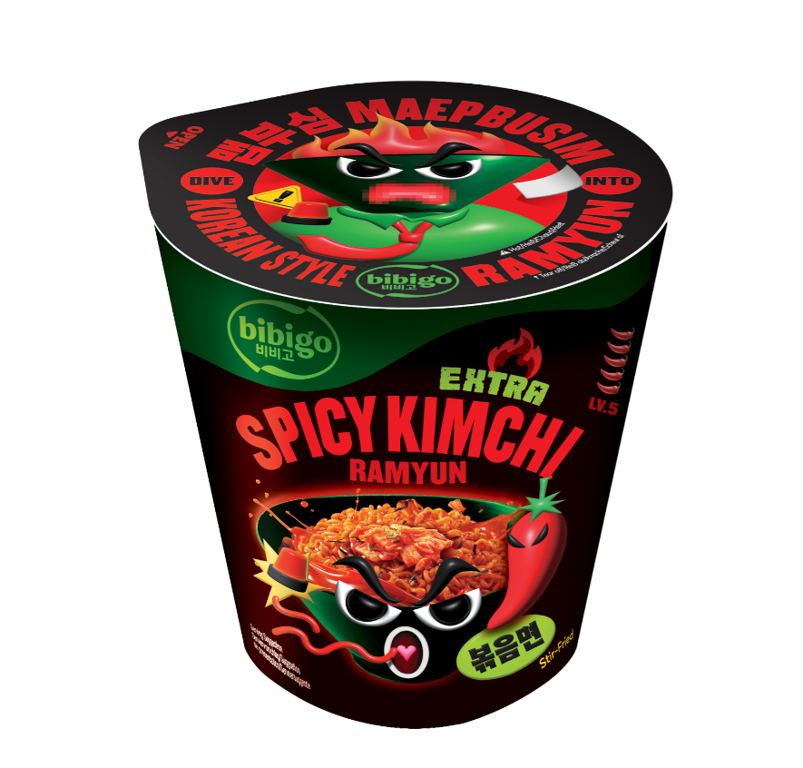 BIBIGO RAMEN IN CUP 98G KIMCHI EXTRA PICCANTE [scatola da 8]