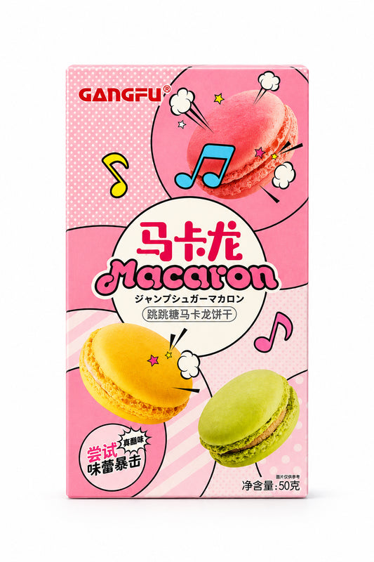 PASTICCINO MACARON SCOPPIETTANTE ALLA FRAGOLA  50g (BOX DA 8)