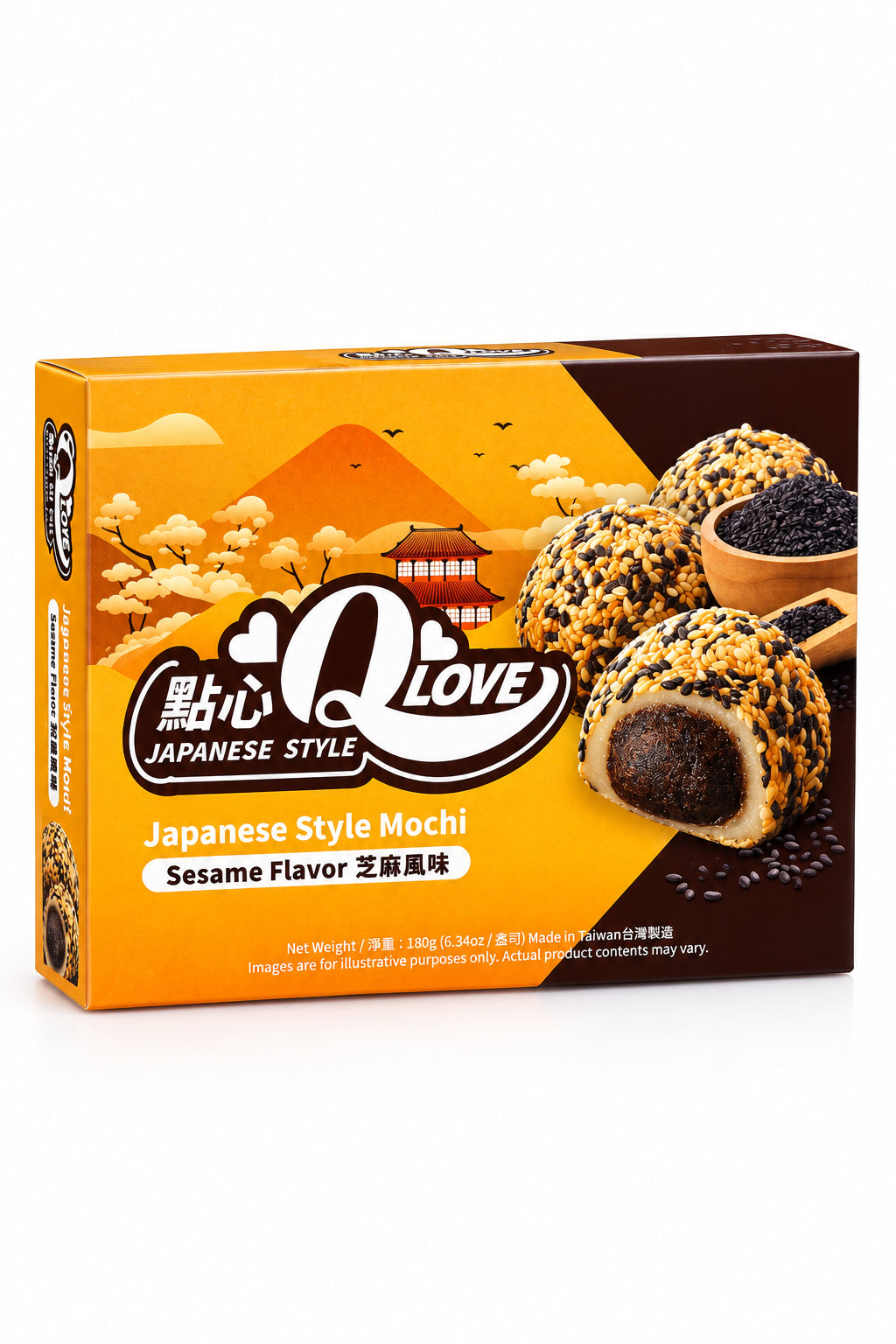 MOCHI QLOVE AL SESAMO NERO 180G ( BOX DA 12)