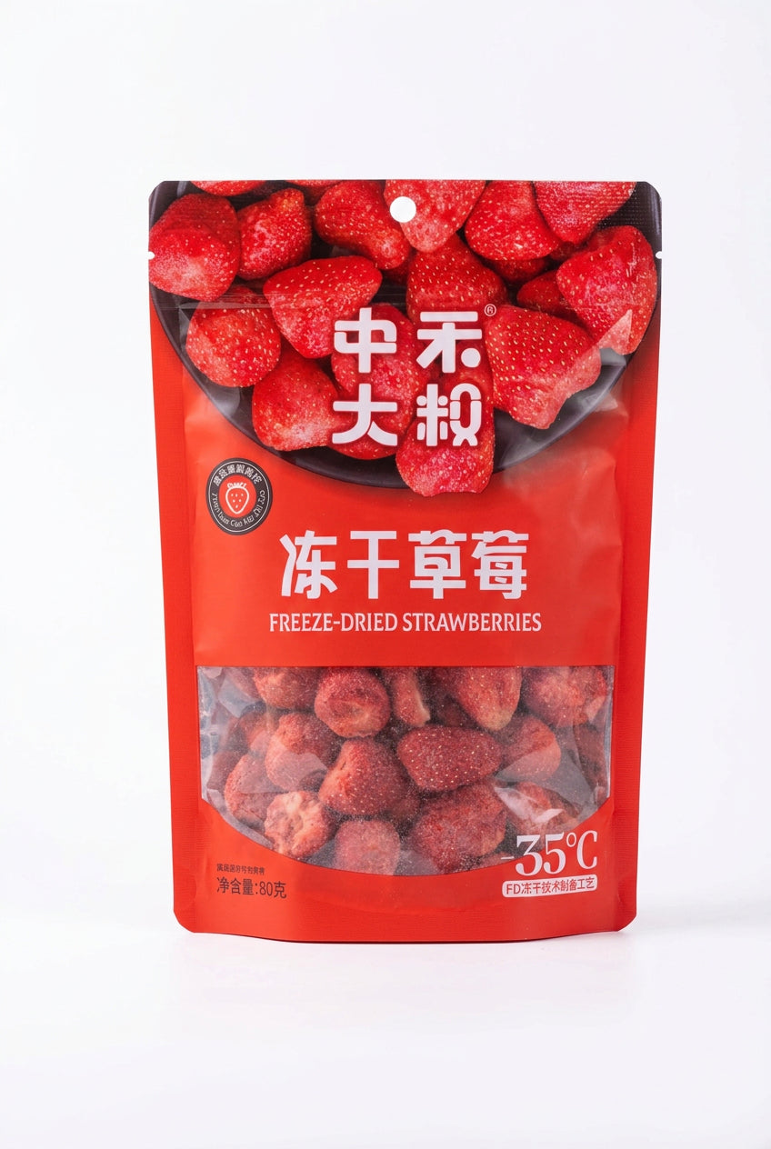 SNACK DI FRAGOLA LIOFILIZZATE 80G (BOX DA 10)