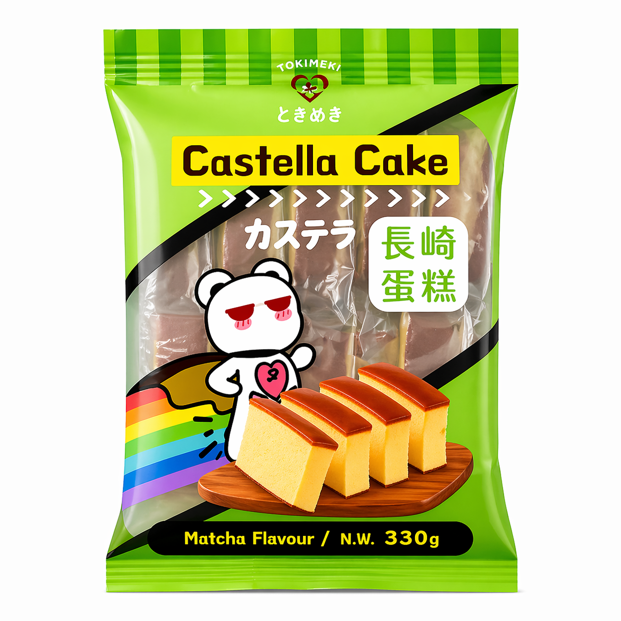 TOKIMEKI CASTELLA CAKE 330G GUSTO MATCHA [ box da 6]