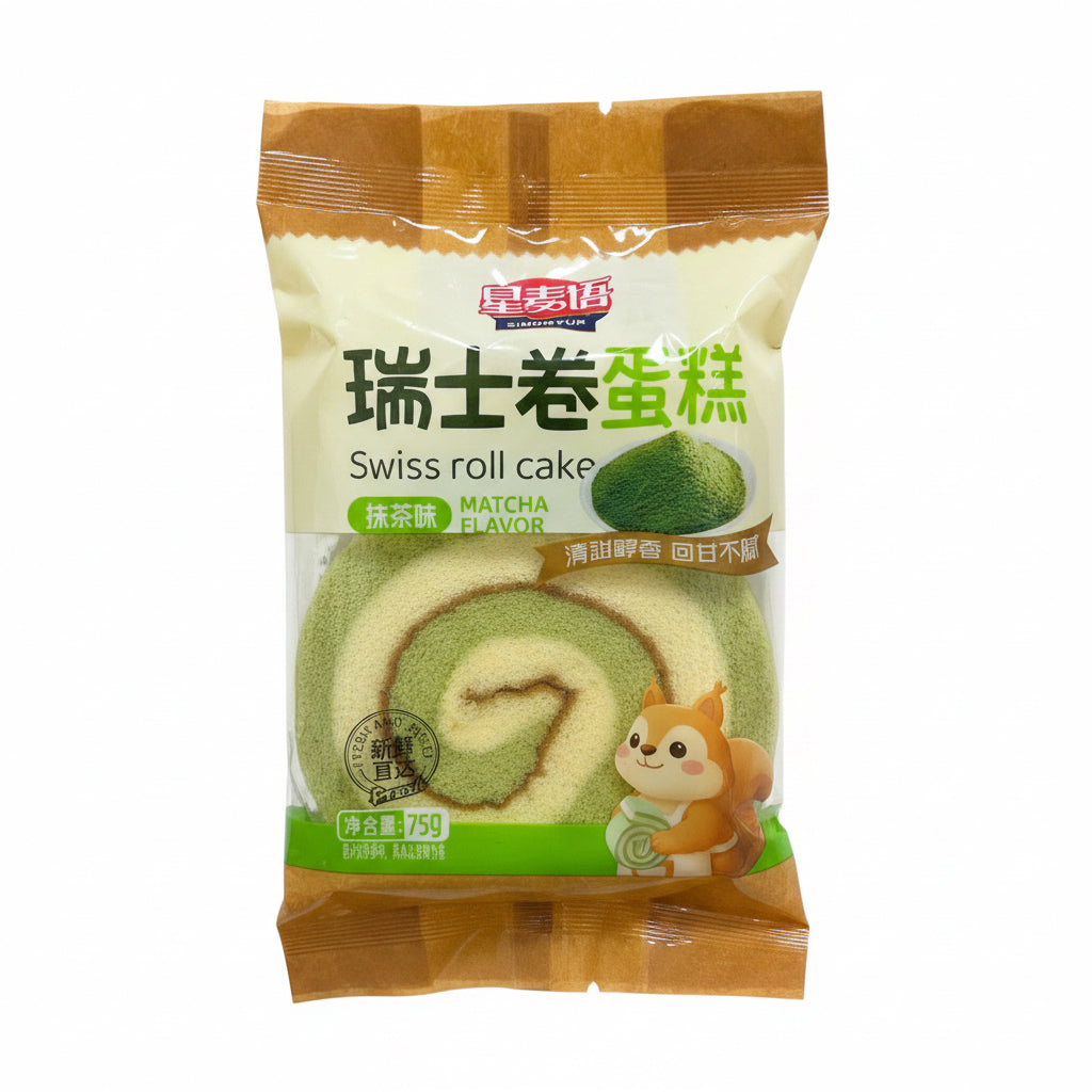 FLUFFY CAKE ROLL AL TE MATCHA 75g [box da 32 ]