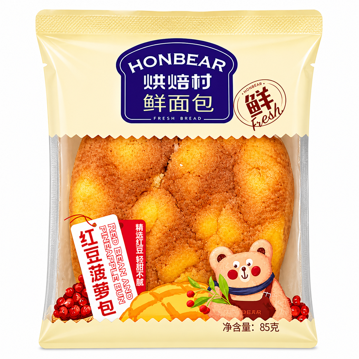 HONBEAR MELON PAN 85G CON FAGIOLI ROSSI [box da 12]