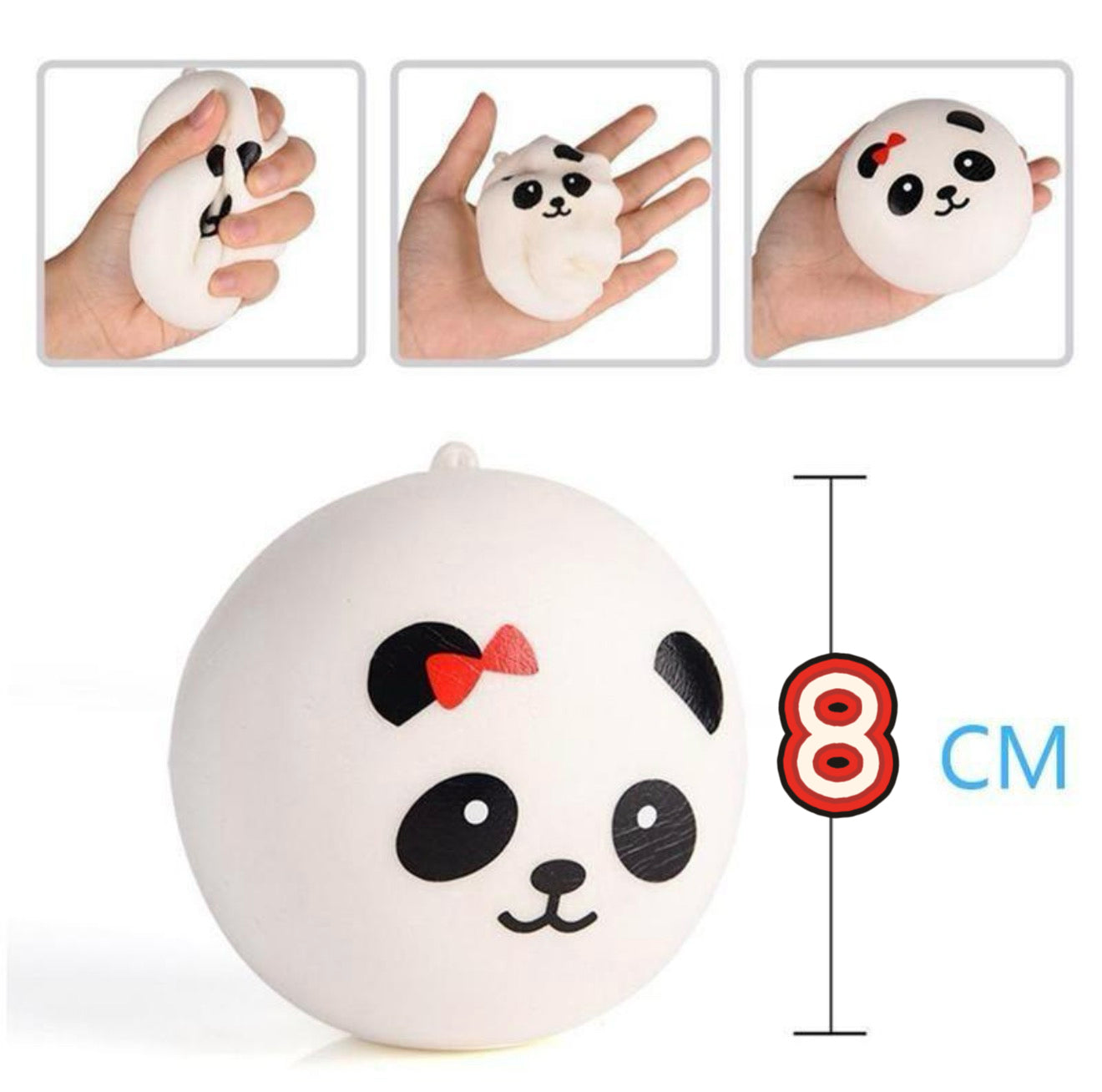 PANDA SQUISHY CON CALAMITA 8cm ( CONF. 12pezzi )