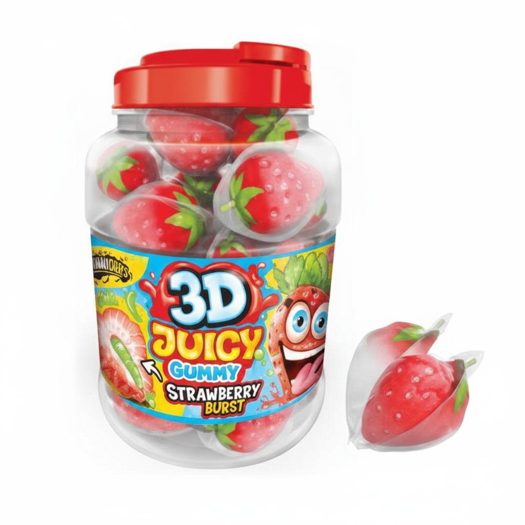 3D JUICY GUMMY STRAWBERRY 18GX60