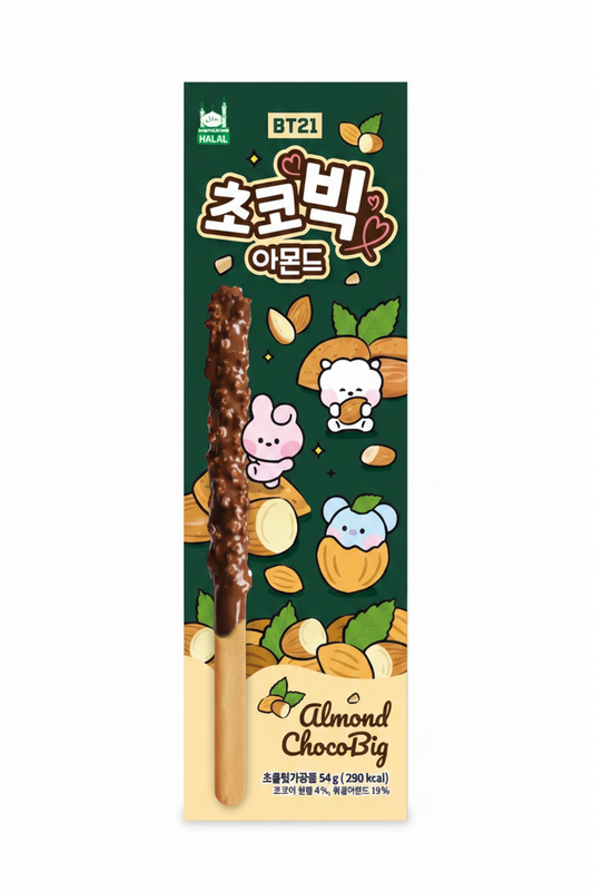 BT21 CHOCOBIG BASTONCINO DI CIOCCOLATO ALLE MANDORLE 54 G(box da 16)