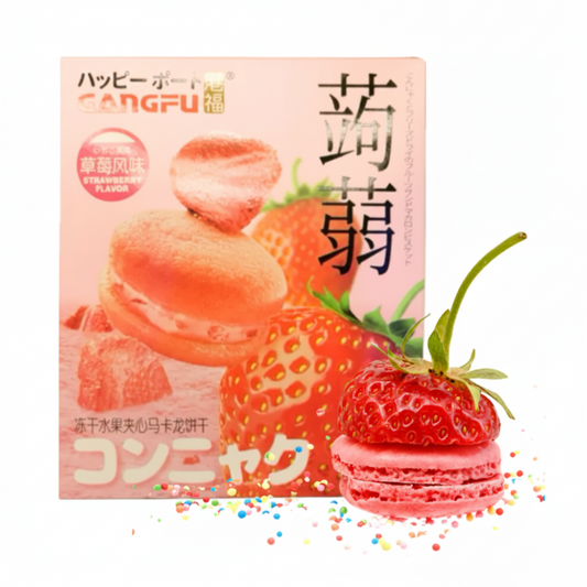 MACARON AL KONJAC ALLA FRAGOLA 132 G(box da 12)