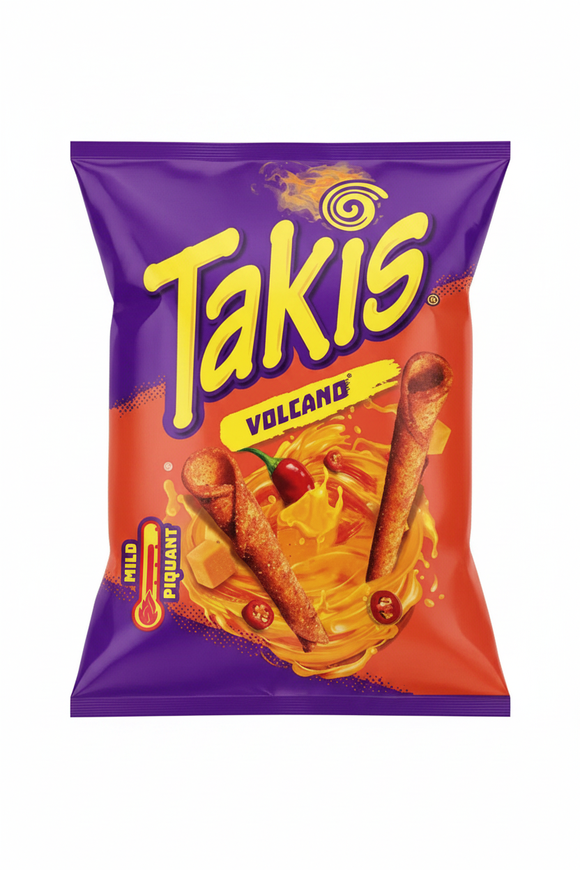 SNACK DI MAIS AL FORMAGGIO QUESO VOLCANO 18 X 100 G TAKIS