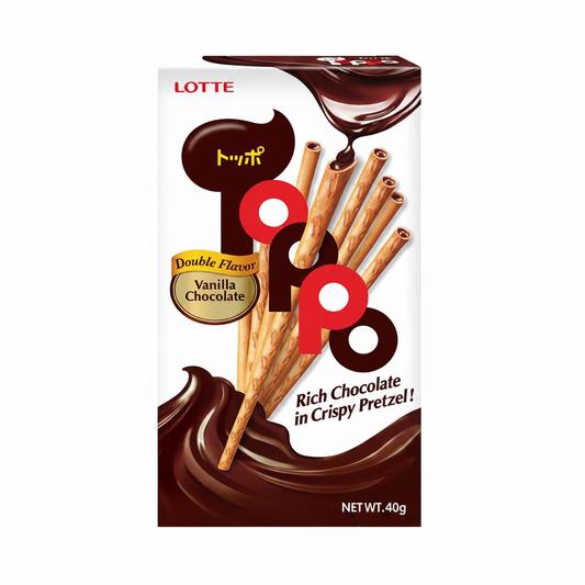 BASTONCINI DI PRETZELAL CIOCCOLATO E VANIGLIA 40 G(box da 10)