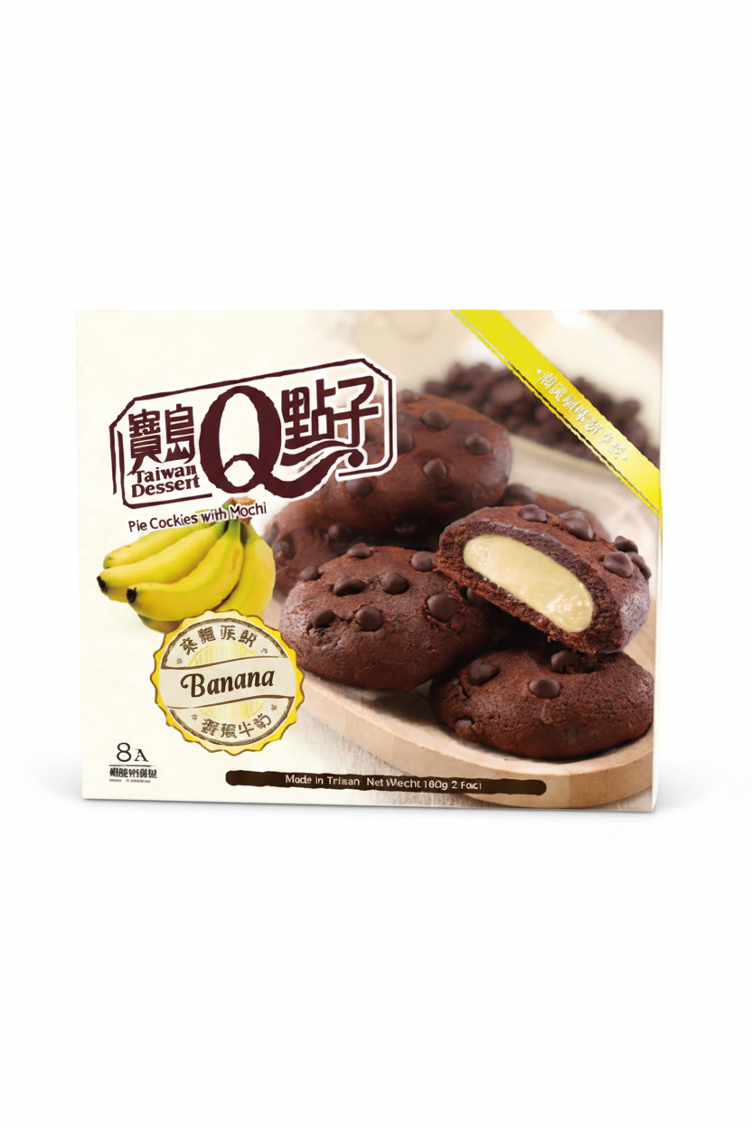 Q-BRAND BISCOTTI PIE CON MOCHI GUSTO BANANA 160 G(BOX DA 6)