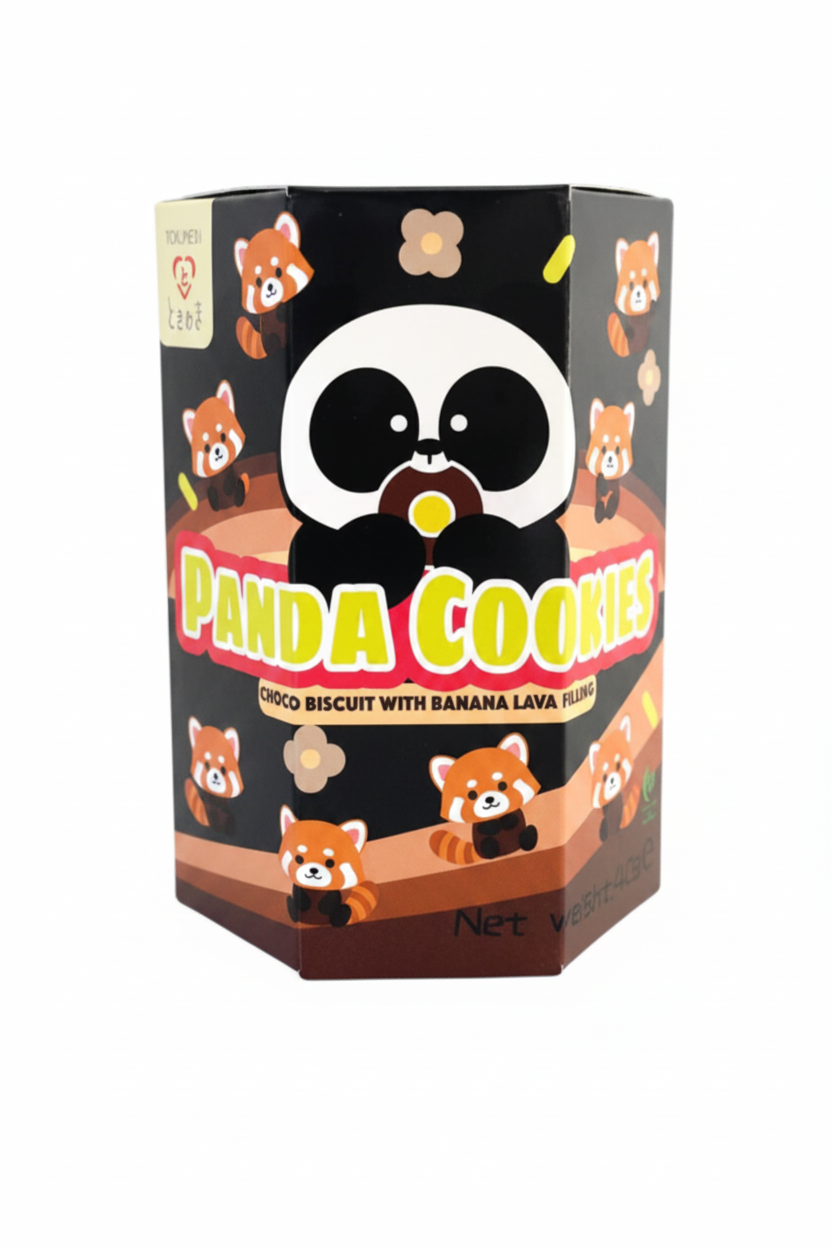 TOKIMEKI BISCOTTI PANDA AL CIOCCOLATO CON RIPIENO ALLA BANANA 40 G(BOX DA 10)