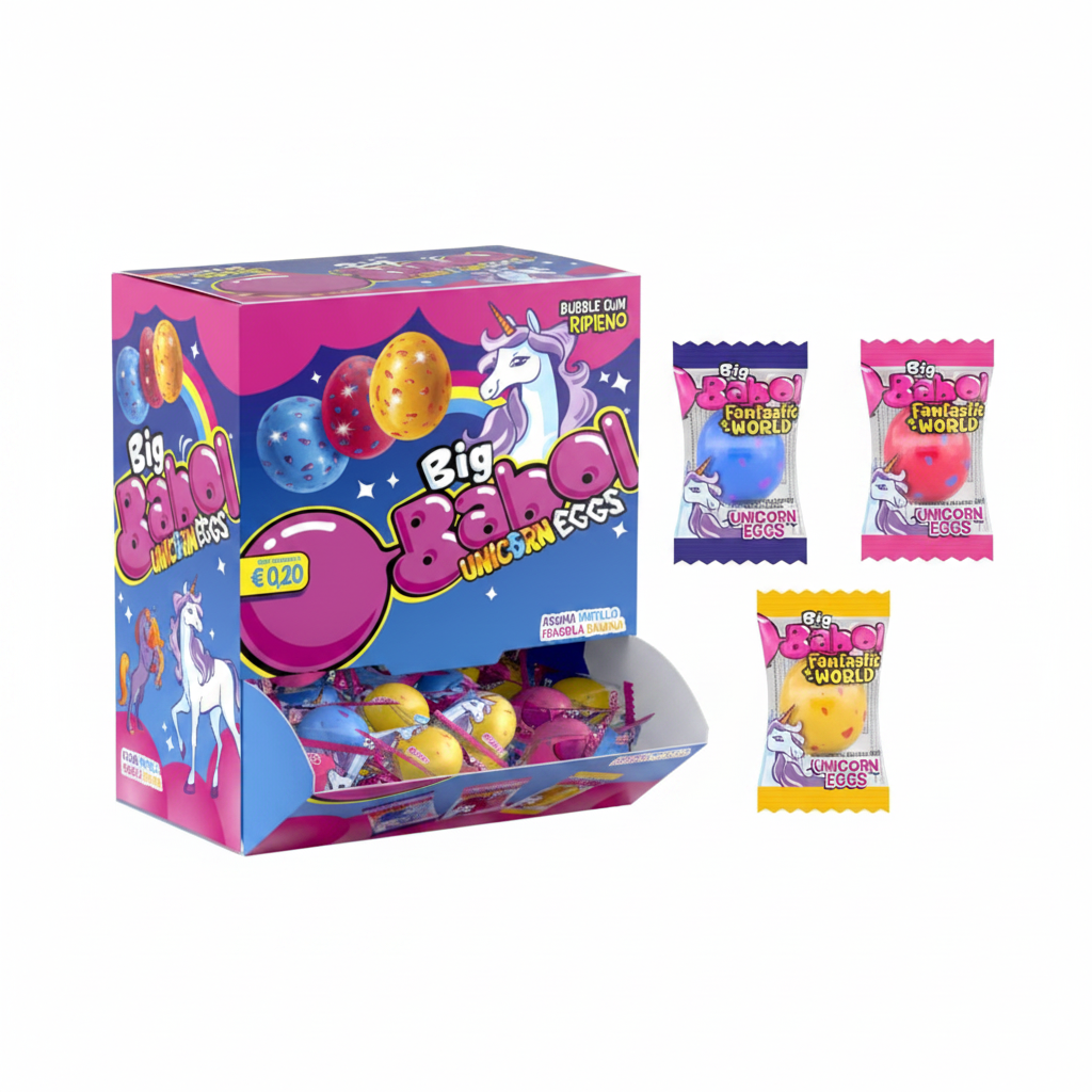 BIG BABOL UNICORN EGGS GOMME DA MASTICARE 200 PZ