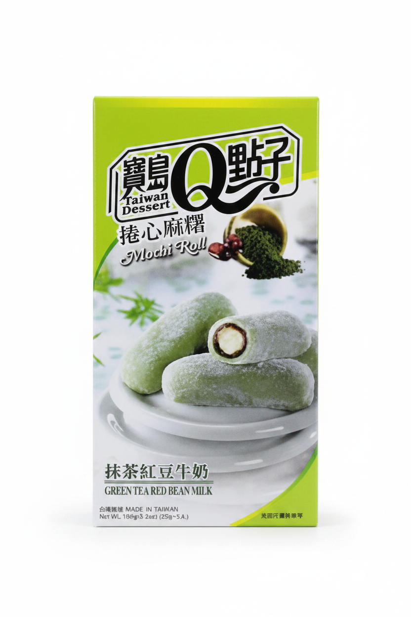 Q MOCHI ROLL TÈ VERDE AL FAGIOLI ROSSI 150 G (BOX DA 12)