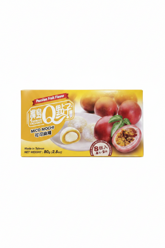 Q MICO MOCHI AL GUSTO FRUTTO DELLA PASSIONE 80 G（ BOX DA 12）