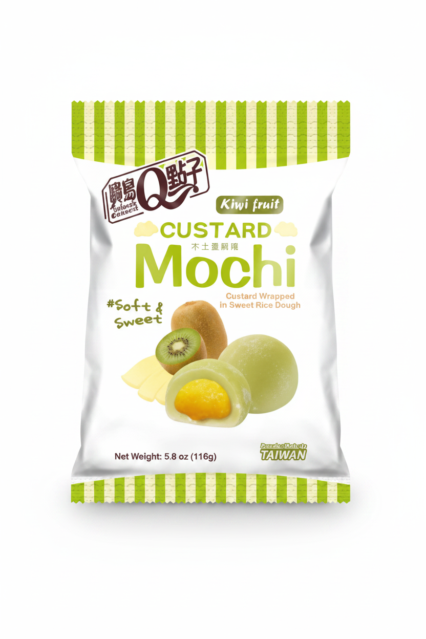 Q MOCHI ALLA CREMA PASTICCERA AL GUSTO KIWI 110 G (BOX DA 12)
