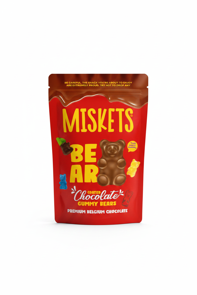 MISKETS ORSETTI DI GELATINA RICOPERTI AL CIOCCOLATO/LATTE 120 G (BOX DA 12)