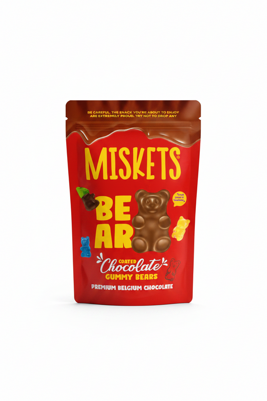 MISKETS ORSETTI DI GELATINA RICOPERTI AL CIOCCOLATO/LATTE 120 G (BOX DA 12)
