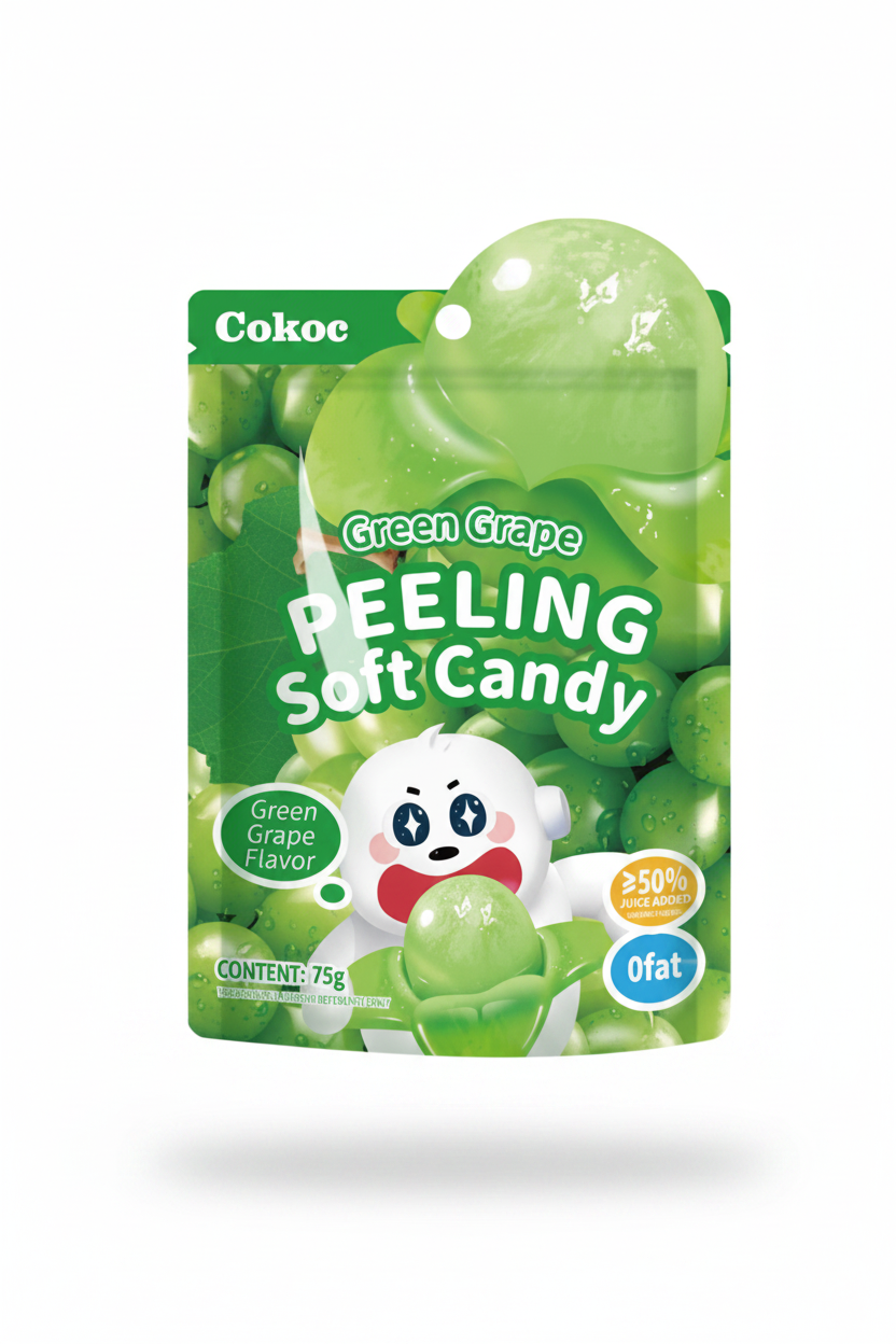 COKOC CARAMELLE  SBUCCIARE  DI UVA VERDE 75 G (BOX DA 10)
