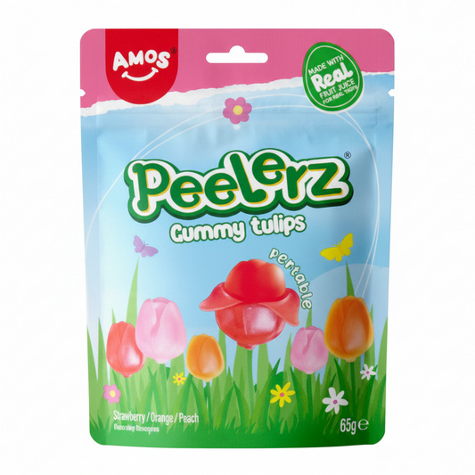 AM GOMMOSE ASSORTITE ALLA FRUTTA A FORMA DI TULIPANO DA SBUCCIARE 65 G (BOX DA 10)