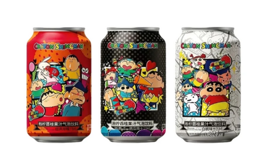 BEVANDA GASSATA AL LIMONE E LITCHI CRAYON SHINCHAN 330 ML（BOX DA 12）